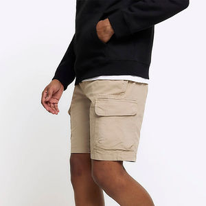 Pantalones cortos de verano para hombre, pantalones cortos sólidos básicos elásticos, pantalones cortos Cargo lavados transpirables para hombre en alta calidad, precio adecuado - Product Image 4