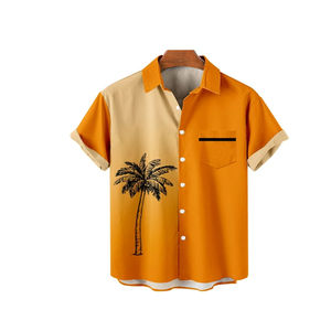 Camisas hawaianas personalizadas OEM, nuevo diseño, impresión total, sublimación, ropa informal de satén de verano, botón, manga corta, transpirable - Product Image 1