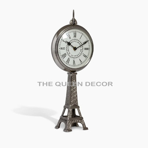 Latest Design Shinny Polished Aluminum Metal Round Shape <b>Table</b> <b>Clock</b> Use Office Library Living Room And Wedding Party Decoration - Product Image 2