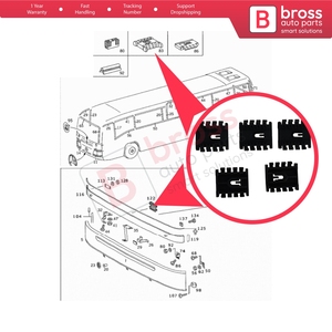 BCF5067 5 Pcs Bus Body Moulding Window Edge Clamp <b>Trim</b> LARGE <b>Clips</b> A0079882378 for Travego Bus - Product Image 4