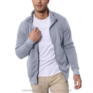 Sudadera con Capucha Completa de Algodón para Hombre, sin Capucha, Bordado 3D, Patrón Sólido, Chaqueta de Forro Polar, Fabricante OEM - Product Image 4
