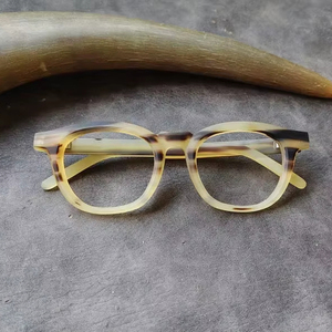 แว่นตาหรูหราดีไซน์แปลกตา กรอบทำจากเขาควาย เป็นมิตรกับสิ่งแวดล้อม ผลิตด้วยมือ แว่นตาออพติคอลทันสมัย ผลิตภัณฑ์งานฝีมือจากธรรมชาติ - Product Image 1