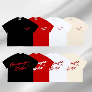 OEM ODM 100% Coton Broderie Personnalisée Impression Streetwear Style pour Femmes Hommes Collection Été Boxy T-Shirt Fabriqué au Vietnam - Product Image 6