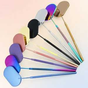 Premium Stainless Steel Multifunction Checking Oval Lash Mirror Durable Eyelashes Extension Beauty Makeup Portable Mirror Tool - Product Image 2