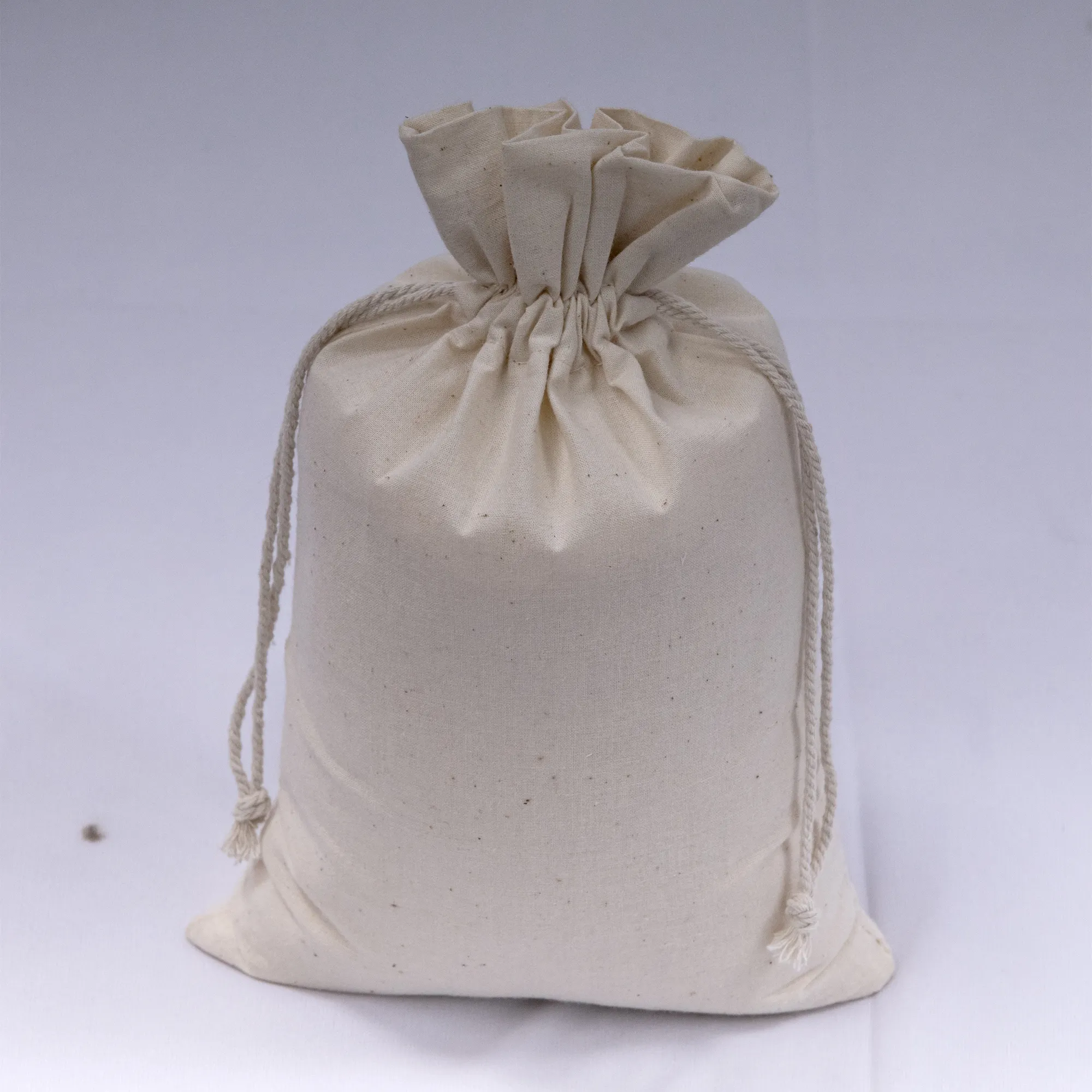 사용자 정의 로고 인쇄 코튼 린넨 비누 캔들 파우치 화이트 베이지 졸라매는 끈 포장 네팔에서 만든 커프 면 가방