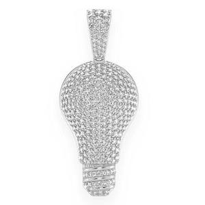 Trendy Custom Bling Bulb Hip Hop Pendant <b>Necklace</b> Unique Design 925 Solid <b>Silver</b> Rhodium Plated Moissanite <b>Diamond</b> Charm Pendant - Product Image 3