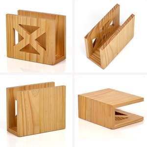 Porte-serviettes verni en bois massif naturel rustique pour Table de cuisine et comptoirs Porte-serviettes de Noël Style ferme - Product Image 3