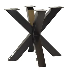 עיצוב תעשייתי וינטג' בסיס שולחן ברזל מתכת בגודל מותאם אישית לכל סוגי קרשים מעץ לשולחן מלון ומסעדה