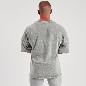 Camisetas de Punto Sólido con Lavado Ácido para Hombre de Alta Calidad, Impresión de Logotipo Personalizado, 230g, 100% Algodón, Antiarrugas, Ropa Urbana, MOQ Bajo 10 - Product Image 3