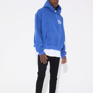 Sweat à capuche moderne à épaules tombantes, coupe ample, style streetwear décontracté, manches longues, mélange de coton, vêtement tendance - Product Image 4