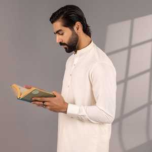 ชุดเสื้อผ้าผู้ชายแบบสองปก ชัลวาร์ คามีซ คุณภาพสูง แฟชั่นลำลอง ระบายอากาศได้ดี ผลิตจากโพลีเอสเตอร์/ผ้าฝ้าย ไซส์ใหญ่พิเศษ AA IMPEX - Product Image 6