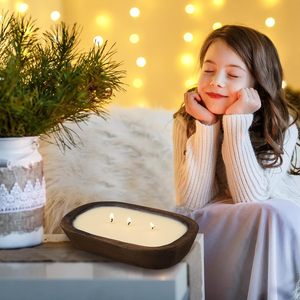 2 Sets de bougies pour bol à pâte en bois Bougie de soja lavande Bougies pour bol à pâte de ferme pour bois de table - Product Image 3