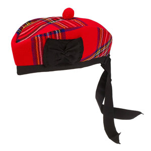 Hackles Wool Piper Hats Glengarry Caps Venta al por mayor Nueva moda Black Pure Wool Piper Caps Sombreros Glengarry Caps - Product Image 1