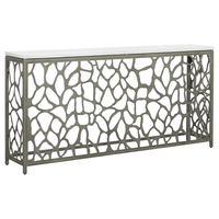 Meubles de luxe modernes, table console en acier inoxydable pour hall d'entrée de villa/appartement, miroir sur le dessus, entrée d'hôtel, taille personnalisée