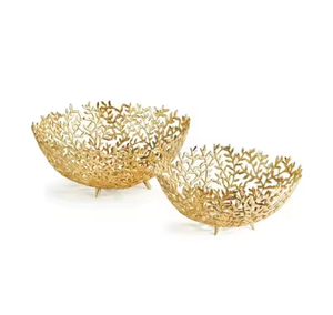 Cuenco de Metal de diseñador real, bordes decorativos chapados en oro, cuenco para servir aperitivos de frutas de diseñador para Decoración de mesa - Product Image 6