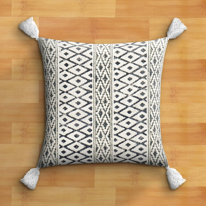 Housses de coussin brodées de fleurs vintage modernes jetables en zigzag Design fil noir rayé Portrait tricoté pour hôtel/maison - Product Image 3