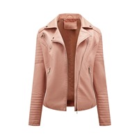 Veste zippée oblique slim fit pour femme en cuir vegan noir, style motard, avec col à revers, punk rock, qualité PU, manteau grande taille