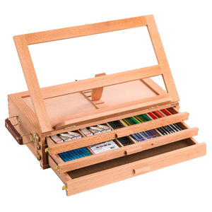 Bview Art Plateau de <span class=keywords><strong>table</strong></span> en bois de hêtre Boîte à peinture à trois couches Tiroir de rangement Boîte de peinture à l'huile <span class=keywords><strong>Table</strong></span> spéciale d'art - Product Image 1