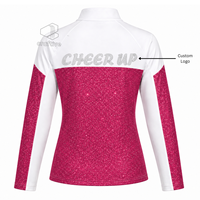 Veste de cheerleading en polyester avec paillettes, personnalisable et brodée, à blocs de couleurs, pour l'équipe de cheerleading et les entraînements de danse