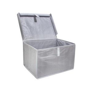 Caja Organizadora Multiusos para Ropa Alas Mini, Individual, Gris a Rayas, 40x30x26 cm - Product Image 1