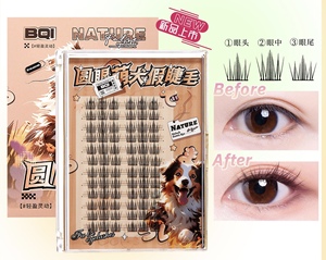 Eyelash Factory Custom Packaging Logo Animal Series Big Eyes Natural Daily Look 72 Clusters Diy Wispy <strong>Idol</strong> <strong>Lashes</strong> OEM/ODM - Product Image 2