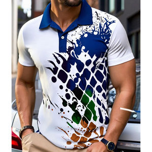 Venta al por mayor de los hombres de verano al aire libre ropa casual de alta calidad de secado rápido de talla grande para Polo Camiseta de punto impreso diseño sublimado - Product Image 3
