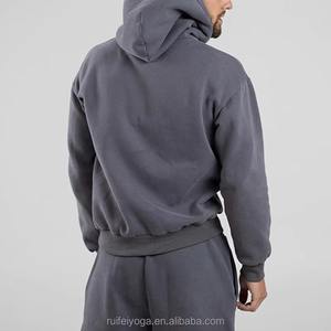 Sweat à capuche d'hiver pour homme 100% coton de haute qualité imprimé sur le col brodé taille XL tissu tricoté teinté à la main - Product Image 6