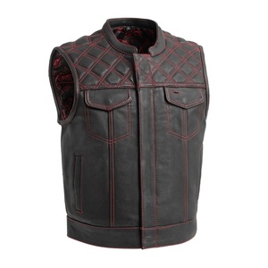 Gilet en cuir de motard véritable Vestes Gilet en gros Dernier style Design unique Gilet en cuir Vestes Nouveau Casual - Product Image 4