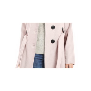 Madden Girl Junior's Belted <b>Skirted</b> <b>Coat</b> in Pink Size Medium-Woven Fabric Polyester Fiber Fill for Autumn Season - Product Image 2