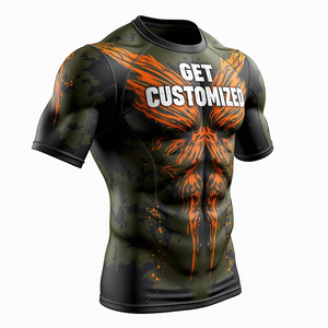 Tela elástica duradera MMA BJJ Rash Guard Equipo de manga larga/corta para atletas de Jiu Jitsu Kimono de Jiu Jitsu OEM hecho en Pakistán - Product Image 4