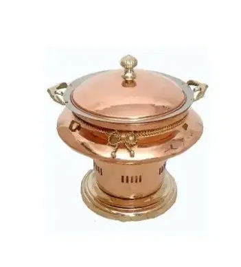 Hint pirinç Metal ikram servis tabağı ticari gıda ısıtıcısı reşo çanak yuvarlak büfe yemek ısıtıcısı gıda ısıtıcısı
