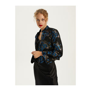 Women's <b>Jacket</b> with <b>Sequin</b> Collar - Product Image 6