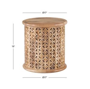 Handcrafted natural wooden end <b>table</b> beside sofa decorative vase <b>table</b> for home furniture living room bedroom office decoration - Product Image 3