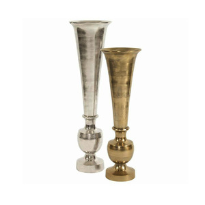 <b>Unique</b> Design Gold Color Aluminium Flower Pot Restaurant Decoration Flower <b>Vase</b> Handmade for Floor Decorative - Product Image 2
