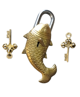 Cadenas à poisson en laiton de style antique Serrure de porte de meilleure qualité avec déverrouillage par clé Prix de gros du fabricant indien