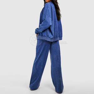 Customized Logo Printing Women Acid Wash Tracksuits New Design Top Quality Women Acid Wash Women's Sets - Product Image 2