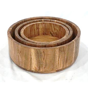 <b>Wooden</b> <b>Food</b> Bowl Best Selling Inside Enamel Decorative Salad Mixing Serving Bowl Antique Finished <b>Wooden</b> Salad Bowl <b>Set</b> Of 3 - Product Image 2