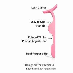 Pince applicatrice de cils rose premium, outil d'aide pour extensions de cils, prise en main facile, outil de maquillage OEM - Product Image 4