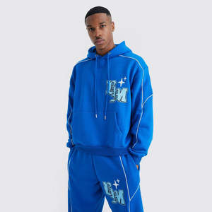 <b>Navy</b> blue tech <b>fleece</b> cotton tracksuit for men Soft cotton <b>navy</b> blue tech <b>fleece</b> tracksuit set tracksuit for athletes - Product Image 2