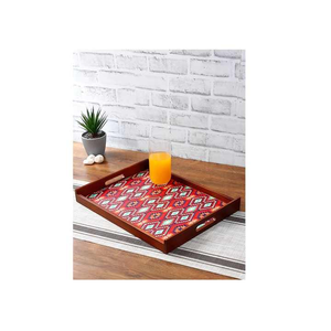 Plateau de service en bois imprimé, design traditionnel, pour table à manger, léger, fait main, plateau de cuisine, OEM personnalisé - Product Image 5