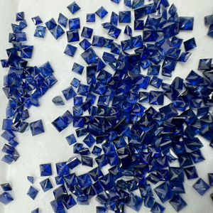 Haute qualité 2-3mm naturel bleu saphir princesse coupe pierre précieuse minérale en vrac pour la fabrication de bijoux - Product Image 1