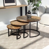 La fonctionnalité de l'élégance forestière met en valeur l'espace de vie naturel affichant l'hébergement Table basse en bois de mangue robuste et élégante