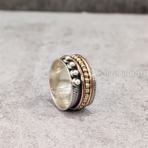 Bague Bohème en Argent Sterling 925 pour Femme Bague de Pouce Fidget Bijoux Faits à la Main Fête Yoga Bague Spinner pour Homme - Product Image 5