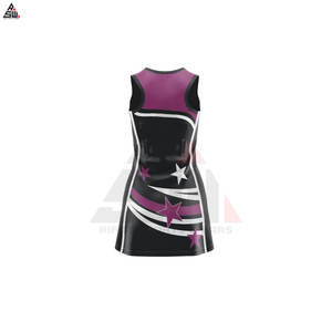 เครื่องแบบเน็ตบอลโพลีเอสเตอร์100% ระบายอากาศพิมพ์ลายแบบกำหนดเองโลโก้ได้สำหรับผู้ใหญ่สีดำ - Product Image 2