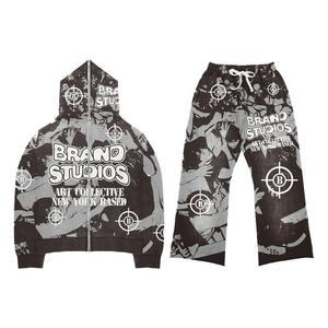 2025 vente en gros 100% coton Realtree Camo pantalons de survêtement et sweat à capuche ensemble unisexe fermeture éclair numérique véritable arbre Streetwear pour l'hiver - Product Image 1