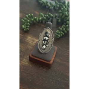 Navajo Crafted <b>Adjustable</b> Sterling Silver <b>Ring</b> with White Buffalo & Natural Stone Bezel Set Everyday Wear - Product Image 4