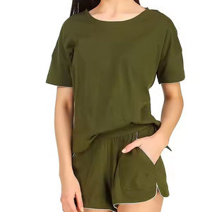 Ropa de mujer de talla grande personalizada, conjuntos de 2 piezas, camisas gráficas de entrenamiento, conjuntos cortos para mujer, conjunto de dos piezas para mujer, verano 2025 - Product Image 4