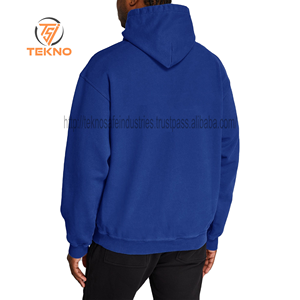 Sudadera con capucha de algodón negro 100% para hombre, patrón sólido bordado, teñido liso, estampado personalizado, sudadera térmica de lana para invierno - Product Image 3