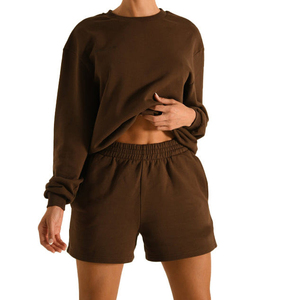 2025กางเกงขาสั้นผ้าฟลีซผ้าฝ้ายรุ่นเฮฟวี่เวทเทอร์รี่ใส่สบายสำหรับผู้หญิงเสื้อผ้าใส่ไปยิมใส่สบายเสื้อผ้าไซส์ใหญ่พิเศษเป็นมิตรต่อสิ่งแวดล้อม - Product Image 2