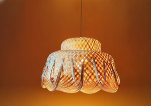 Lustre moderne en bambou tissé, écologique, style zen asiatique, décoration murale, Diwali, salon, usage intérieur - Product Image 3